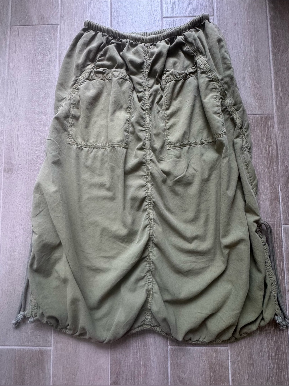 Free People Olive/Army Green Maxi Utility Skirt - Picture 2 of 3